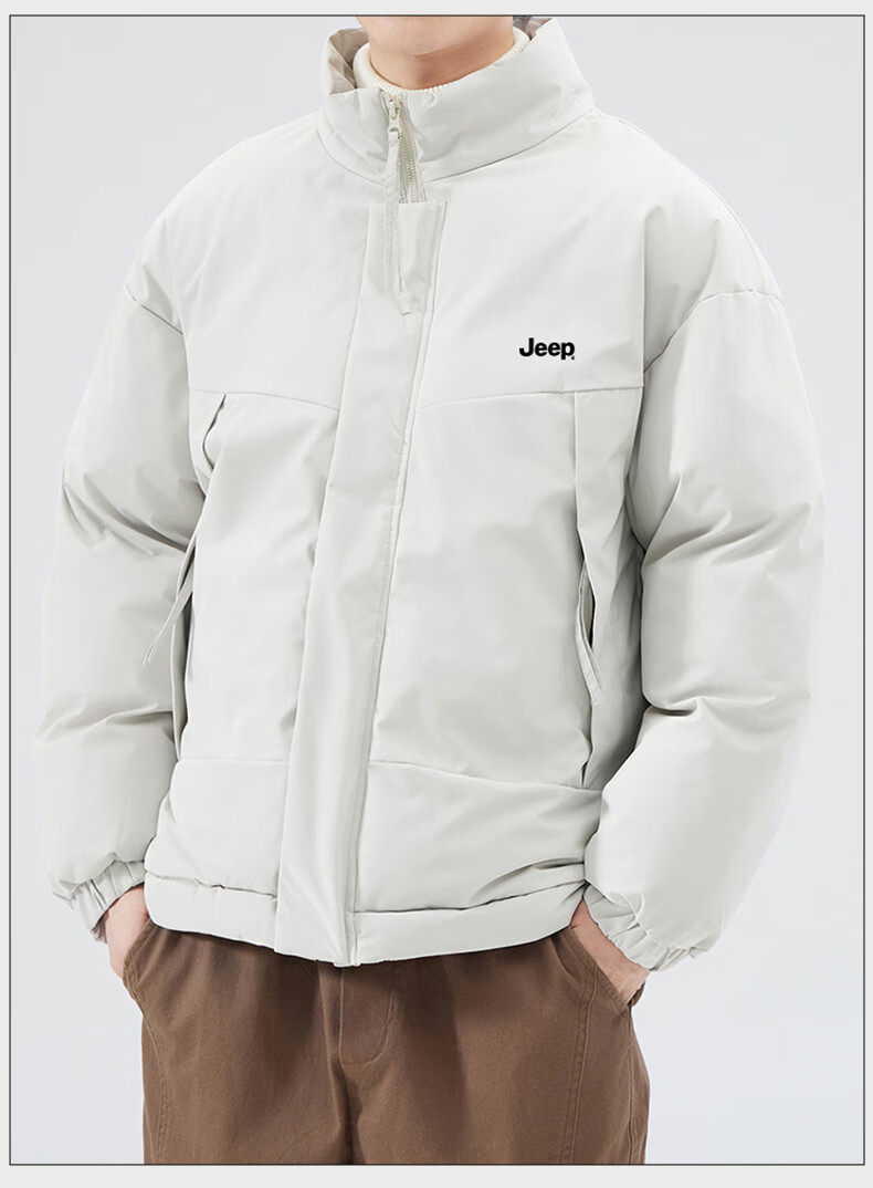 JEEP Men's Thickened Warm Windproof Cotton Padded Jacket Loose Casual Winter Coat 6