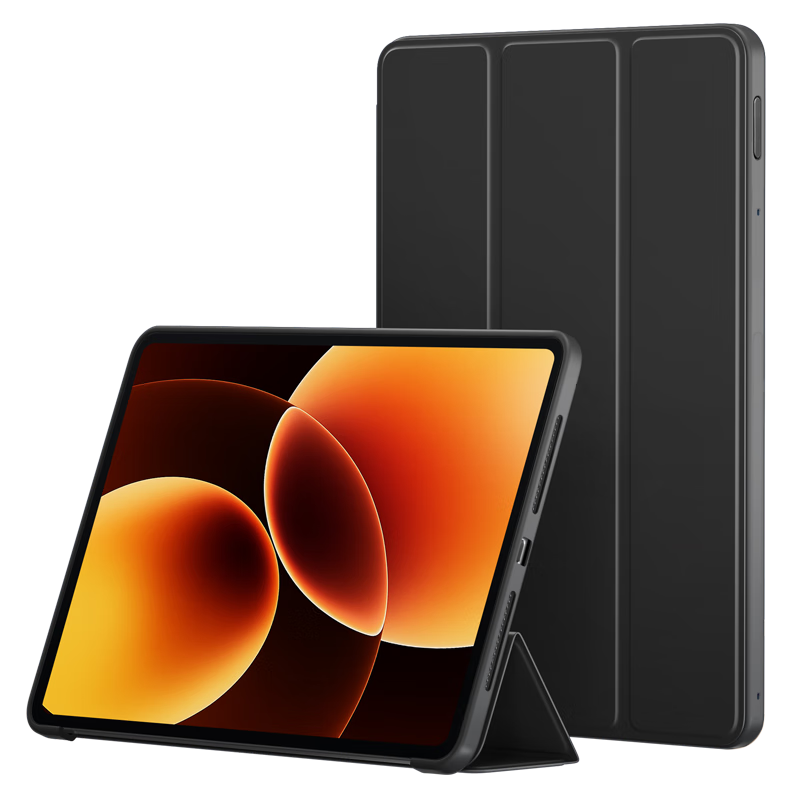 BIAZE Case for 2025 Xiaomi Pad 8/8 Pro, 11.2-inch Xiaomi Tablet Tri-fold Full Coverage Shockproof Smart Sleep Cover PB639 - Diamond Black