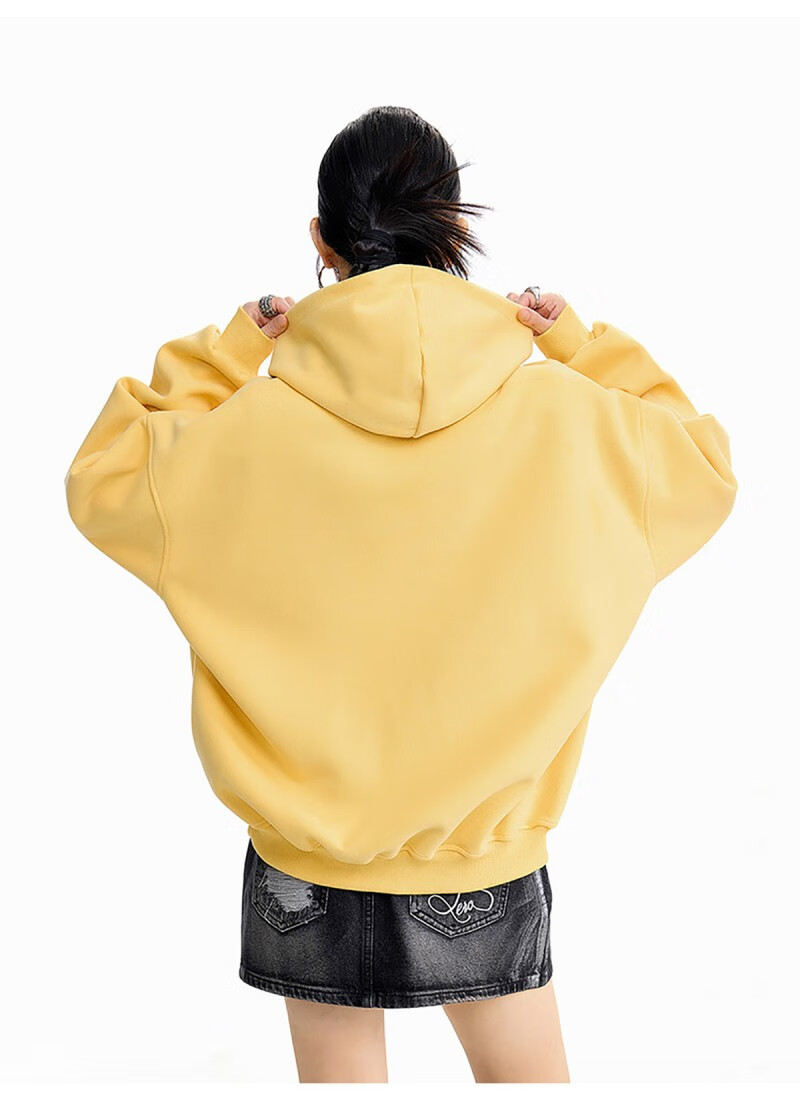 ICH MODE Women's American Style Hoodie Autumn Winter 2025 New Loose Pullover Jacket Top Dark Gray M 8