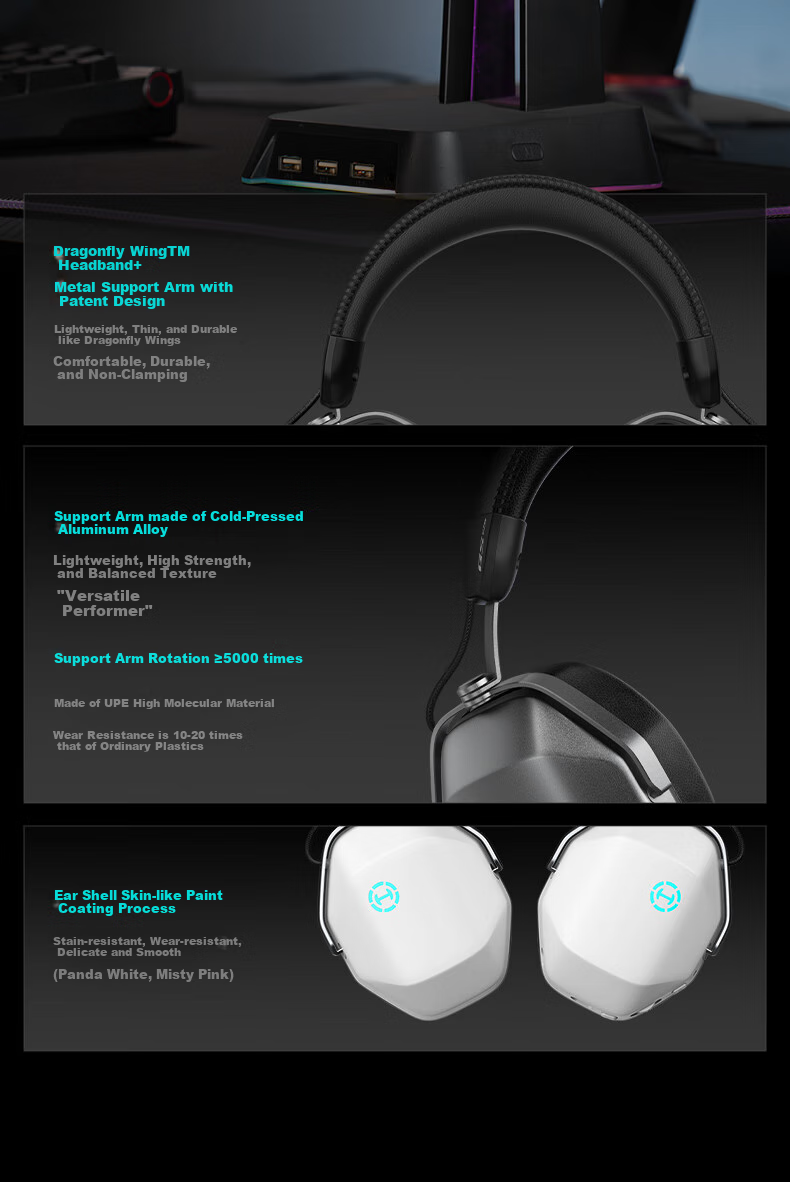 EDIFIER HECATE G5 MAX Wireless Edition, 2.4G Wired Bluetooth Quad-Mode THX Sound Headphones, Gaming E-Sports Computer Dedicated, Delta FPS PUBG White 30