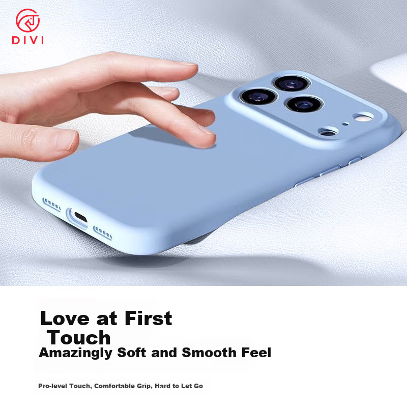 Чехол DIVI [Zero-Feel Liquid] для iPhone 17, защита от падений, защита от царапин, противоударный, приятный для кожи, жидкий силикон, ультратонкий, белый