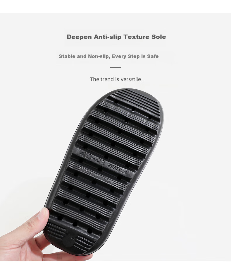 GUOLUOFEI Squishy Slippers for Men And Women, Summer Non-Slip Extra Large Size Bathroom Shower Thick-Soled Sandals, Beige, Size 39-40 5