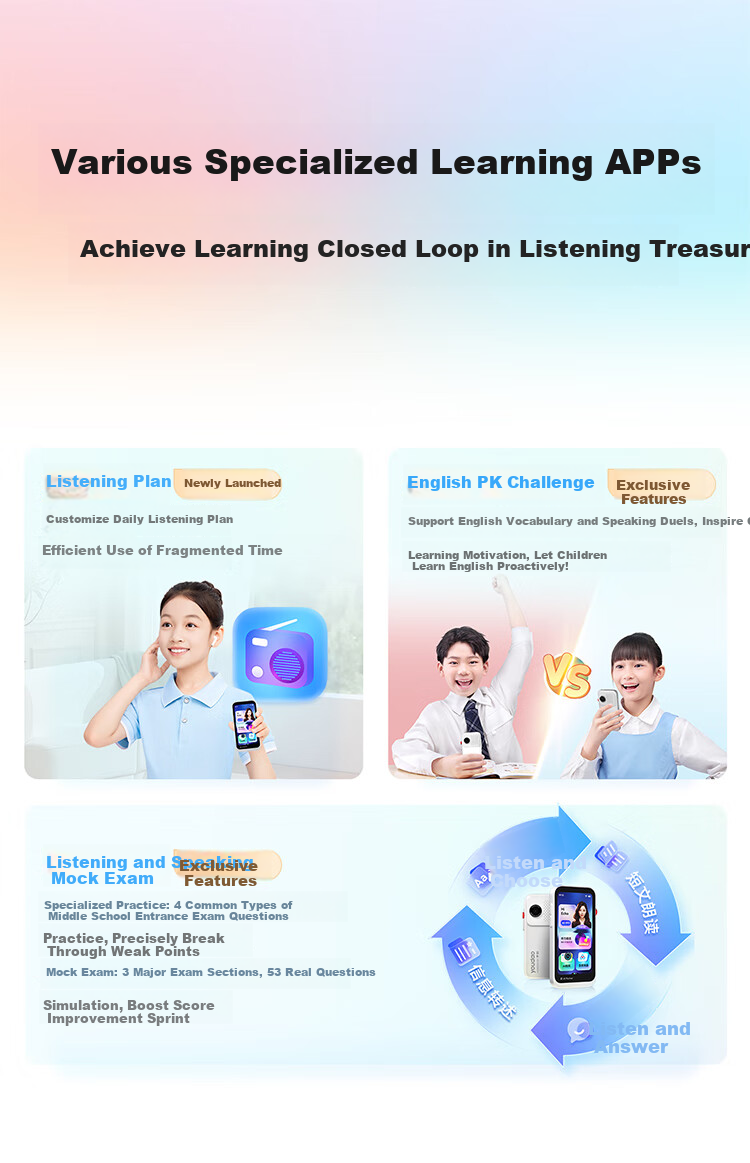 Youdao All-Screen Listening Treasure M7 128GB [Gaokao Original Sound], AI English Learning Device, Audio Player, Vocabulary Machine, Study Aid, Repeater 22