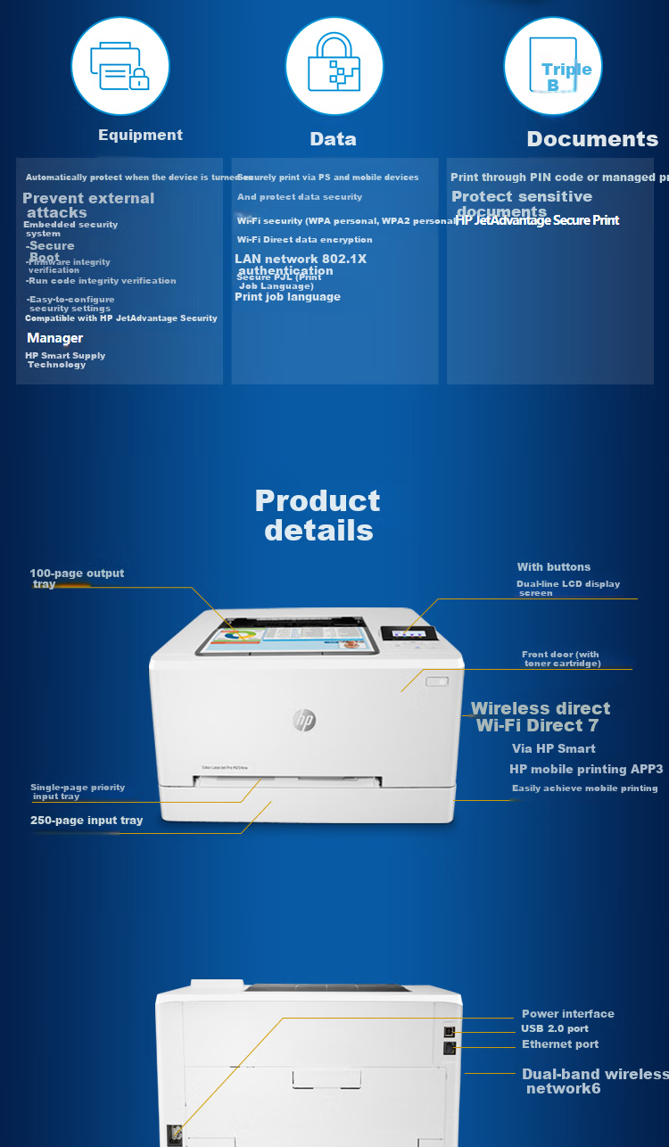HP Commercial M254nw Color Laser Printer, Wired And Wireless, Remote Printing, Office Work Printing, One-Year On-Site Warranty Upgrade 5
