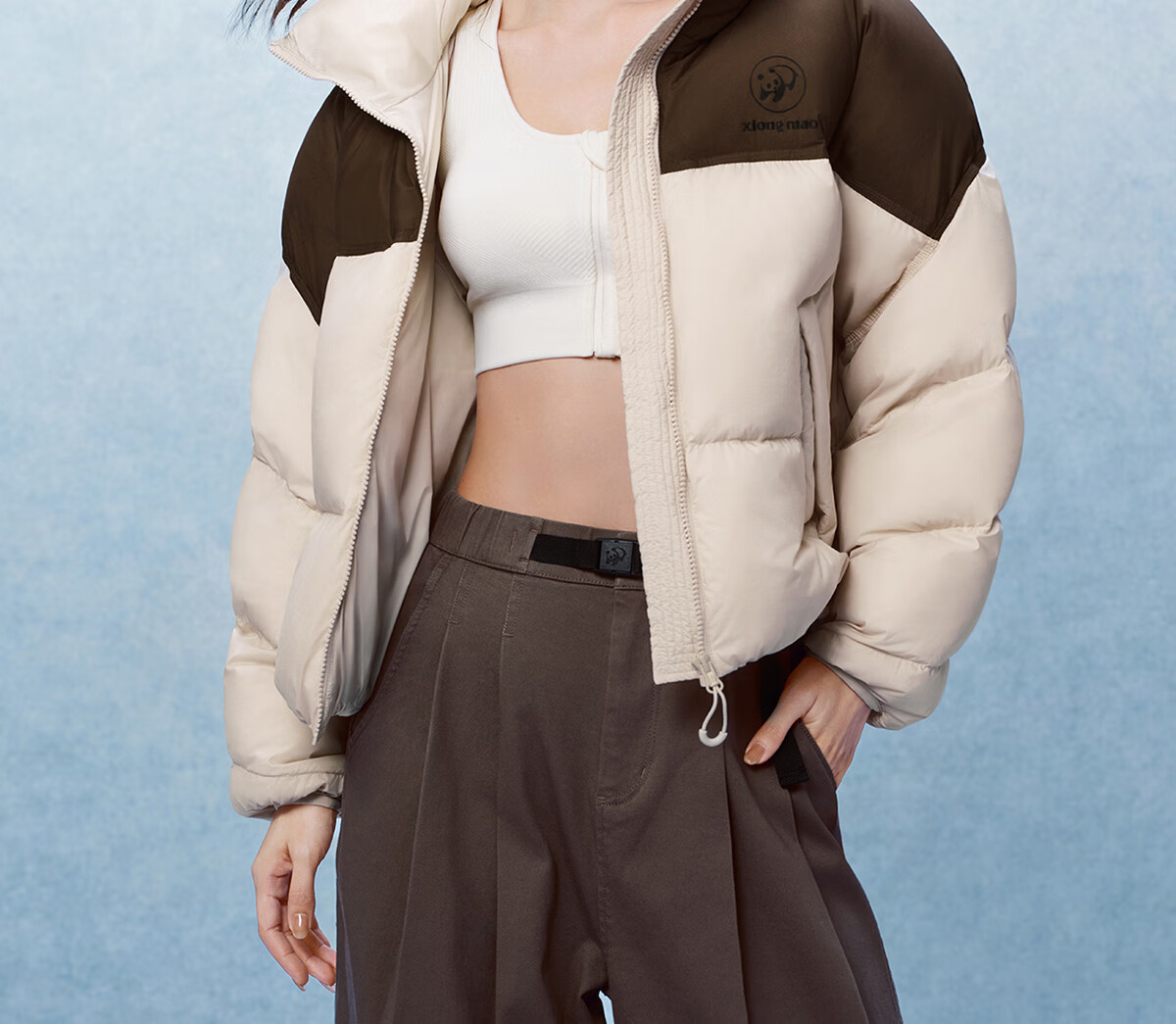 Panda Zhang Yuxi Style [Yongdong] Women's Autumn Winter 90% Down High Loft Short Puffer Jacket 8248 1
