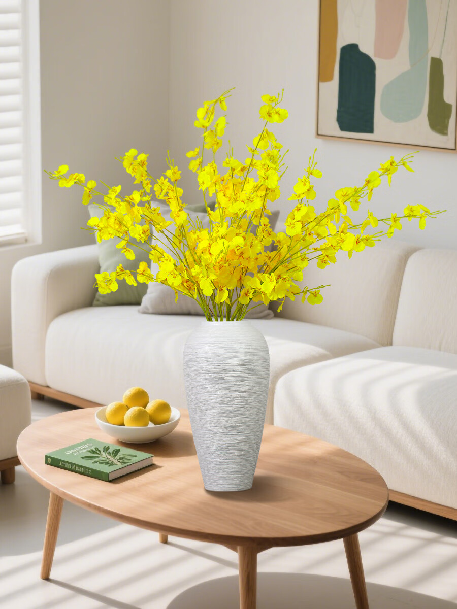 Qiju Yaji Artificial Dancing Orchid Guesthouse Teahouse Faux Silk Flowers Living Room Table Decoration 10 Stems 20096 2