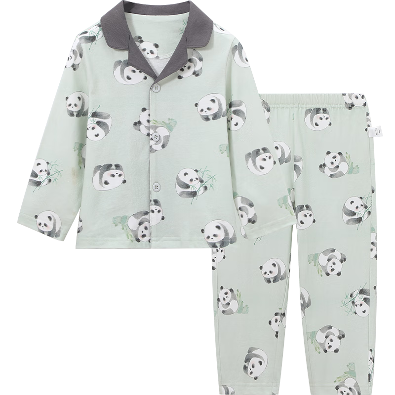YUZHAOLIN Children's Pajamas, Spring Boys' Home Wear, Cardigan Set, Pure Cotton Clothes, Kids' Clothing, Cute All-Over Print