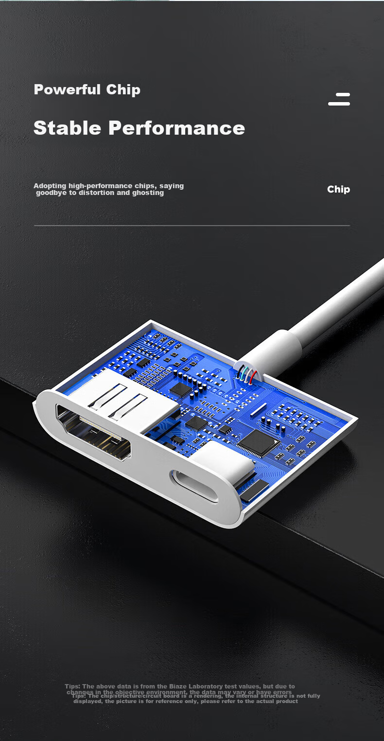 BIAZE Type-C to HDMI Converter, 4K HD No Power Supply Required, Screen Mirroring for IPhone 17/16/15 Pro Max, Huawei Air Xiaomi, USB-C Port for Phones, Tablets And Laptops 1
