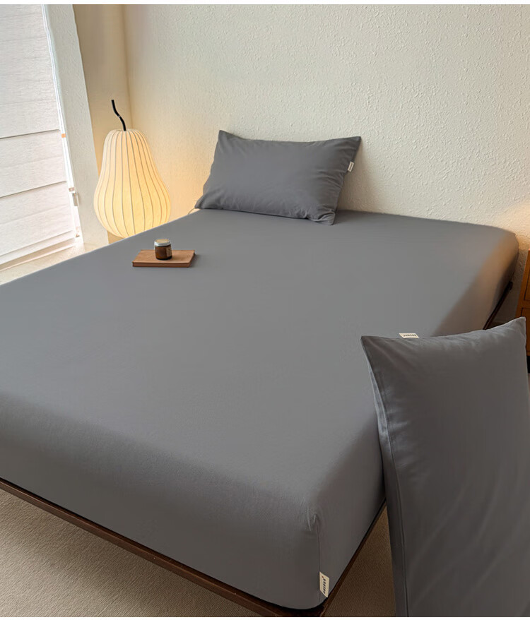 MUJI A-Class 100% Cotton Fitted Sheet Single Piece Mattress Protector Non-Slip Full Cotton All-Inclusive Bed Cover 1.8x2m 5