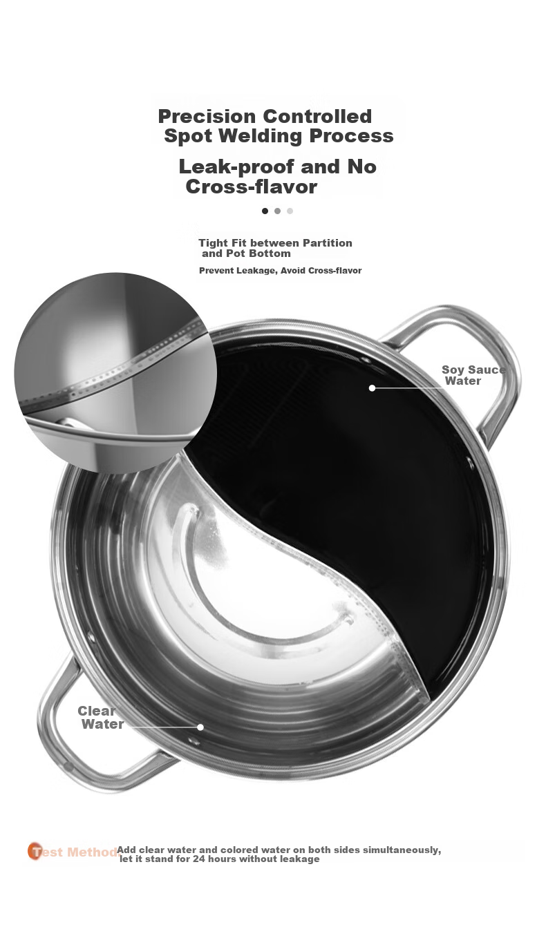 COOKER KING Dual-Sided Hot Pot 30cm, 304 Stainless Steel, Easy-Clean Hot Pot, Soup Pot Compatible with Induction Cooker, for 4-6 People 8