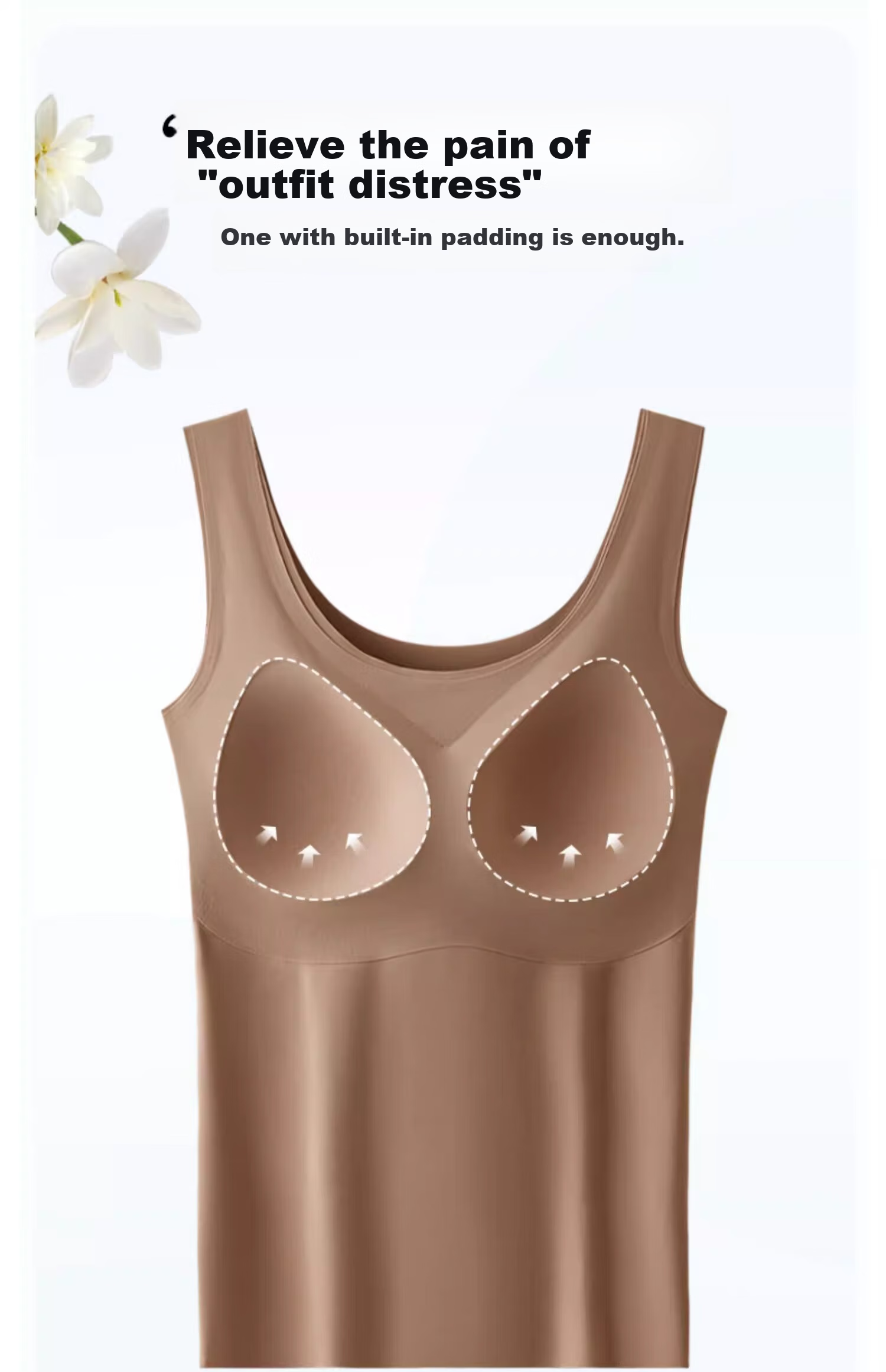 MiiOW Ice Silk Camisole Tank Top for Women with Built-In Bra Pads, White Seamless Sun Protection Inner Wear Or Outer Layer 4