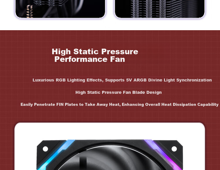 VALKYRIE EL125 WHITE VK CPU Air Cooler, Dual Tower, Anti-Gravity 6 Heat Pipes Pure Copper Base, Supports LGA1700 AM5, ARGB Lighting Effects 9