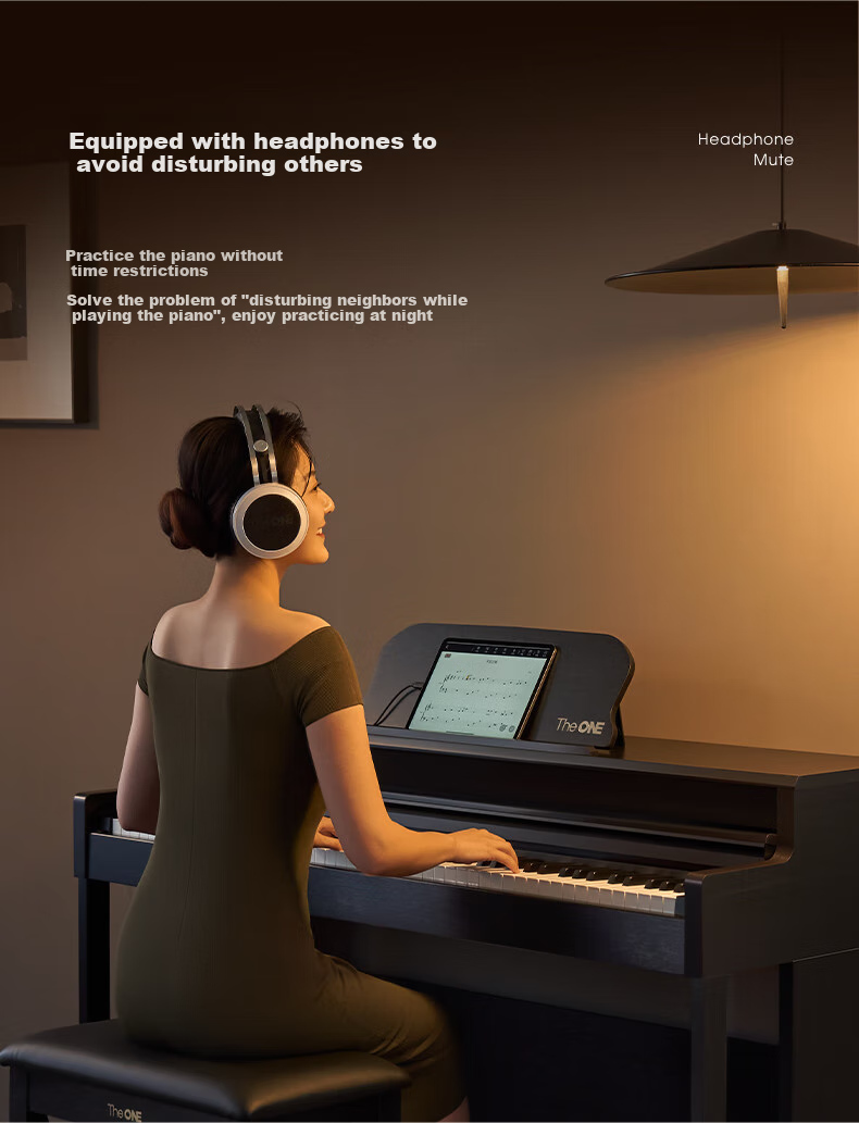 The ONE Langlang Endorsed Digital Piano with 88 Weighted Keys, Upright Design for Adults And Children Beginners, Smart Digital Piano TOP2 Deep Brow 12