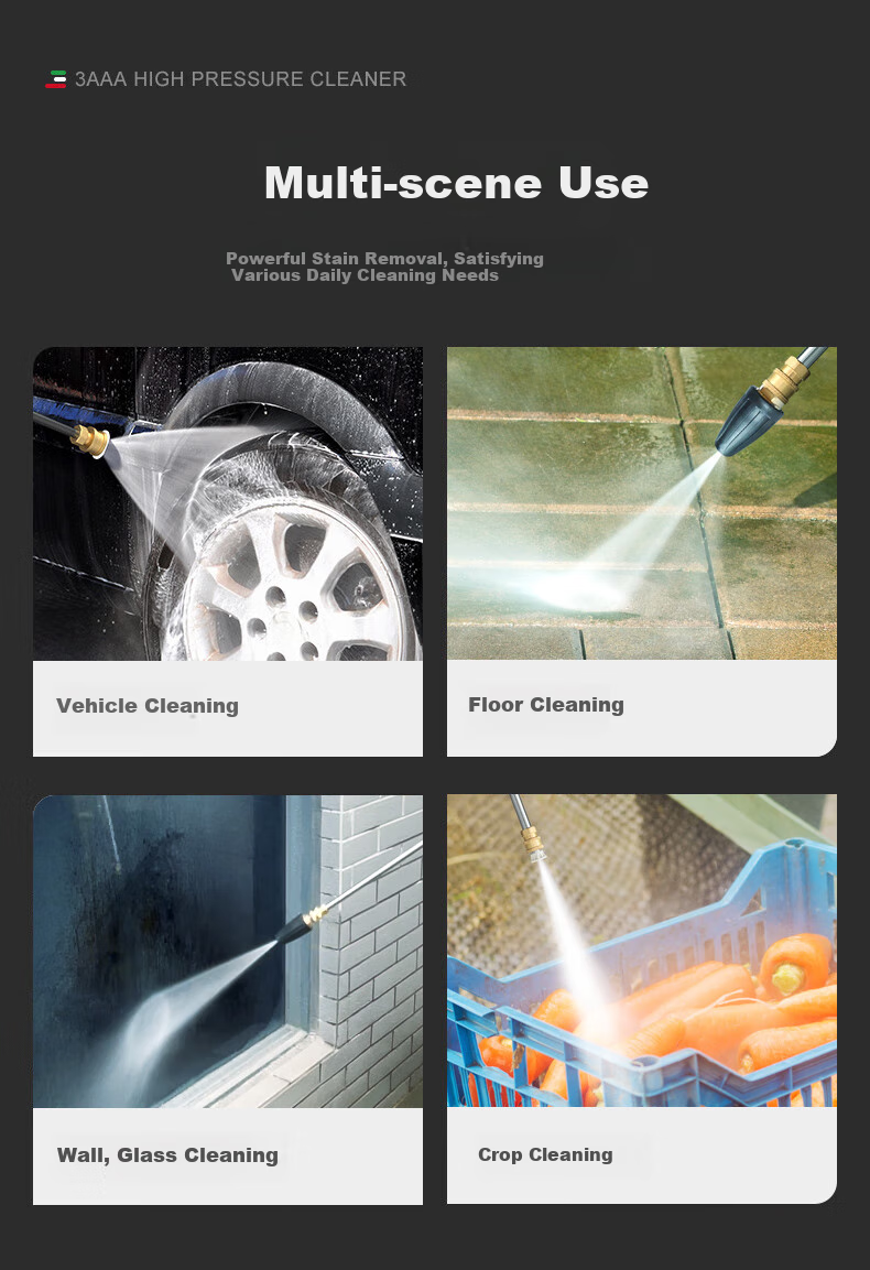 3AAA High-Pressure Car Washer, High-Pressure Water Gun for Cleaning Courtyard, Powerful Cleaning Machine, Floor Washing Water Gun, Garden And Villa Washing Machine 7