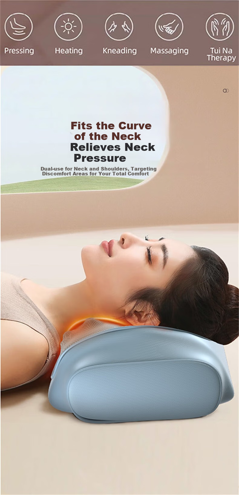 AUX Cervical Massager 12D-827 (Gift Box), Back Massager, Massage Pillow, Neck And Shoulder Massager, Birthday Gift 10