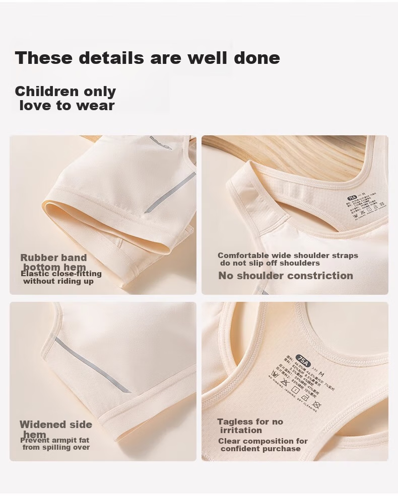 MiiOW Girls' Sports Bra for Middle And High School Students, Teenage Development Stage Two And Three Sports Bra with Anti-Shock Desig 13