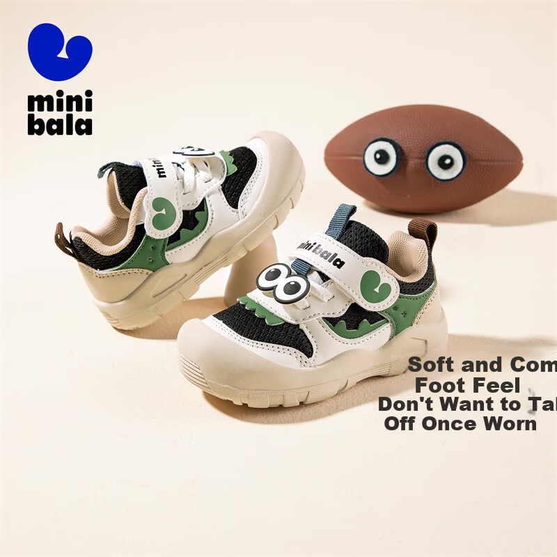 Minibala [3D Eyes] New Spring And Autumn Baby Walking Shoes, Mesh Casual Sneakers for Young Children, Sports Shoes for Boys And Girls