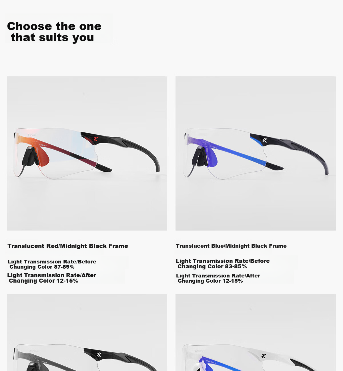 KAPVOE Endurance Star Running Glasses, Marathon Photochromic Professional Outdoor Windproof Goggles, Unisex Sunglasses 20