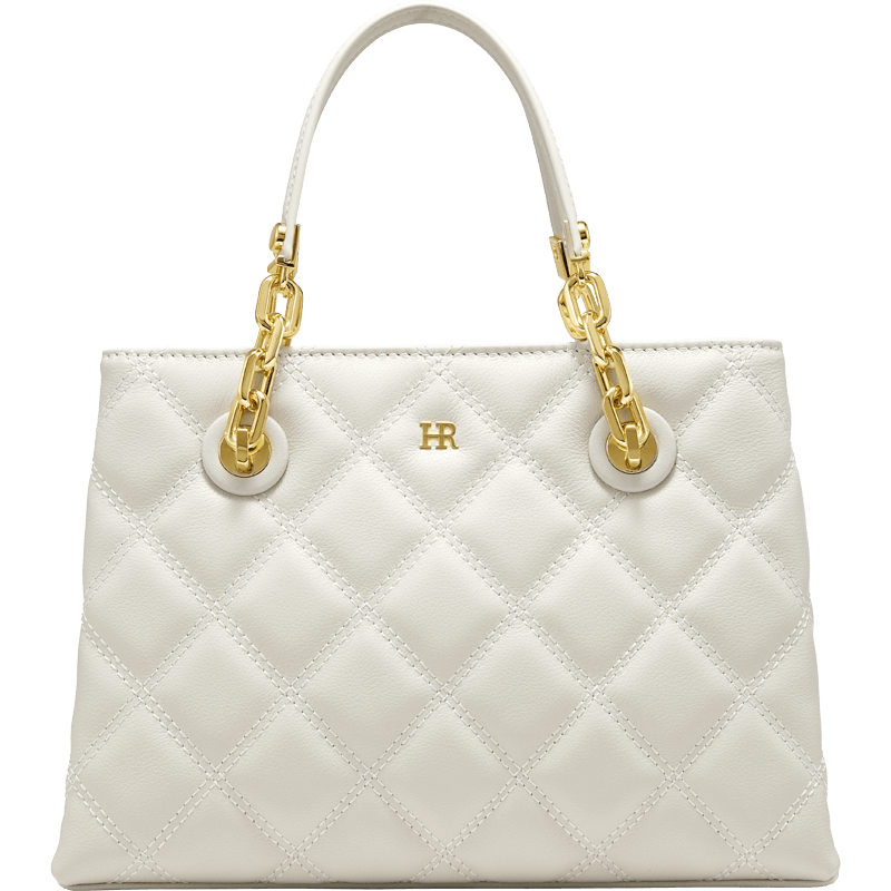 HR Women's Handbag, Minimalist Style with Diamond Pattern, Top-Grain Leather Tote Bag, Shoulder Crossbody Bag, Birthday Gift for Wome