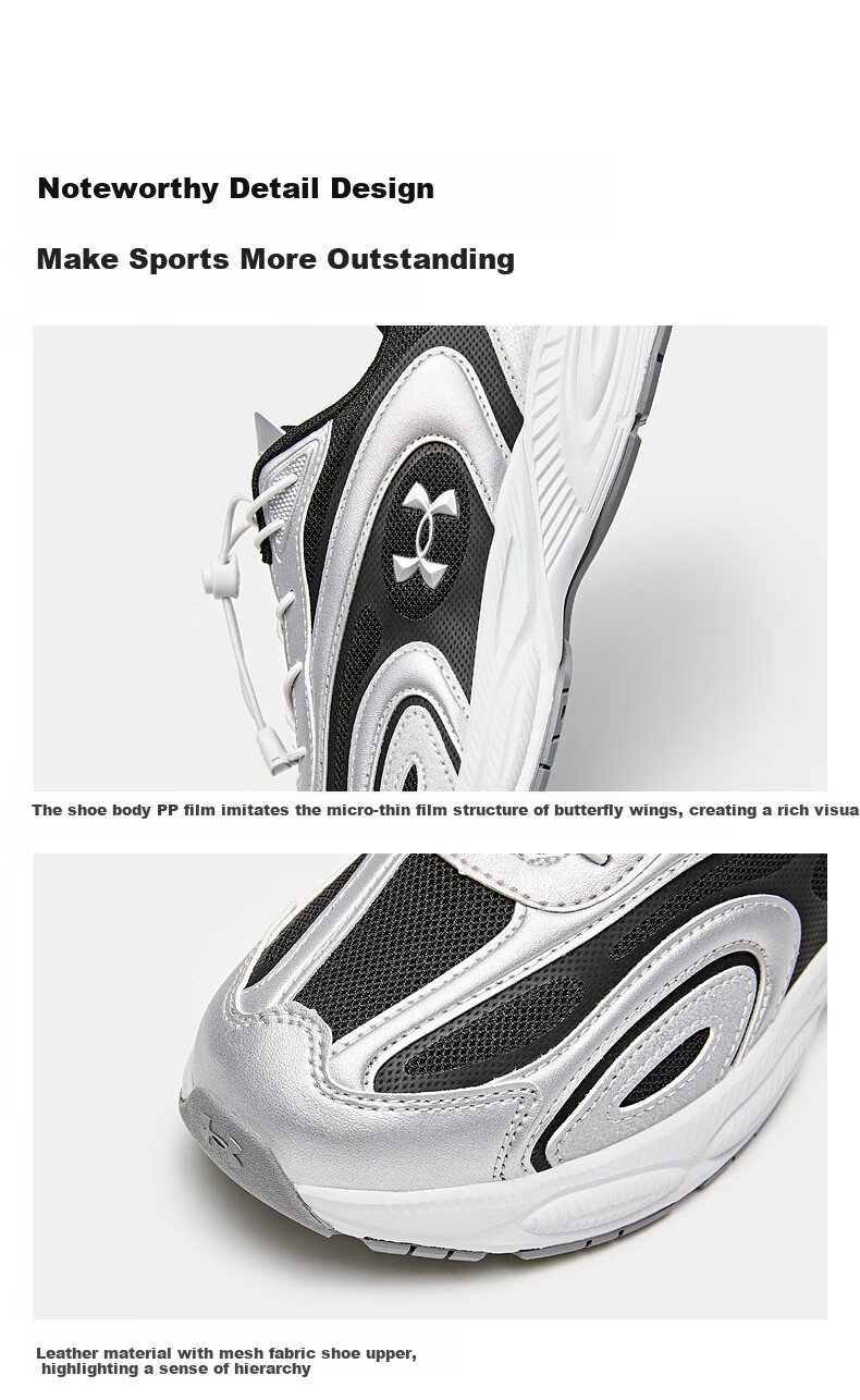 Under Armour Kids Casual Shoes Autumn New Breathable Strap Unisex Retro Sports Casual Shoes 2531677 12