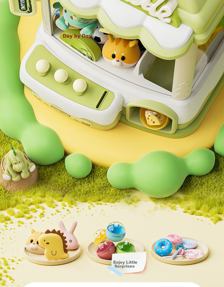AoZhiJia Claw Machine Toy for Children 3-6 Years Old, Girls' Birthday Gift, Pretend Play Large-Sized Gacha Doll Grabber Machine 11