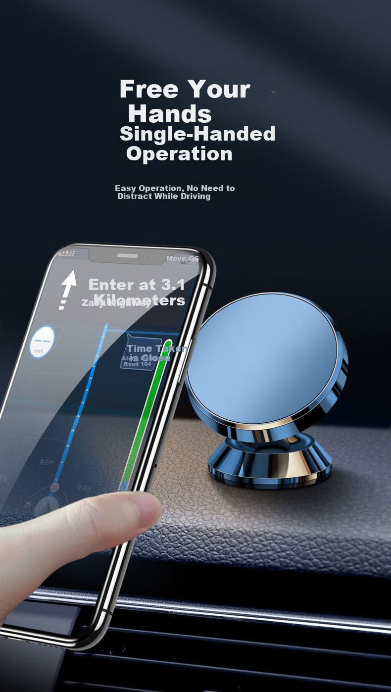 KOVOL Car Phone Holder, Car Navigation Mount, Vacuum Magnetic Suction Windshield Mount, Center Console Large Suction Cup Holder 4
