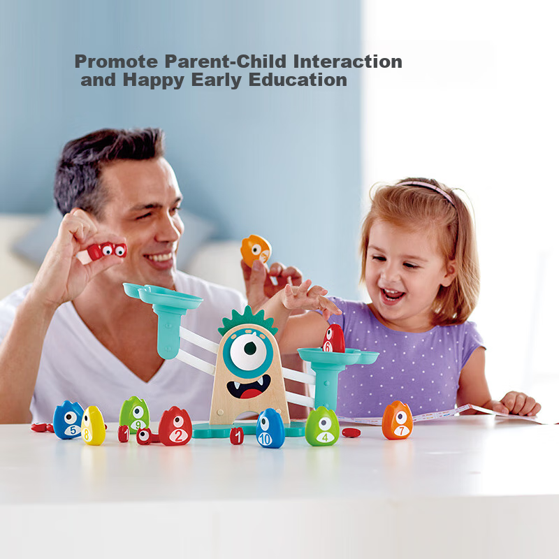 Hape Early Education Toy, Mathematical Logic Enlightenment, Big-Eyed Monster, Number Balance Scale, Baby Birthday Gift, E0511