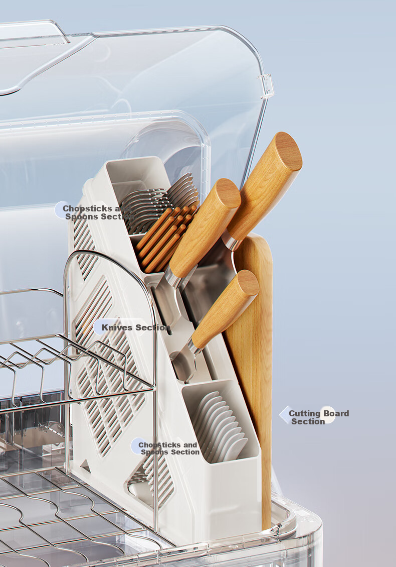Bear Multi-Functional Disinfection Cabinet, Countertop Home Kitchen Dish And Chopstick Rack, Baby Bottle And Teaware Sterilizer, Large Capacity UV Drying Sanitation Cabinet ZTD55-C30B3 14