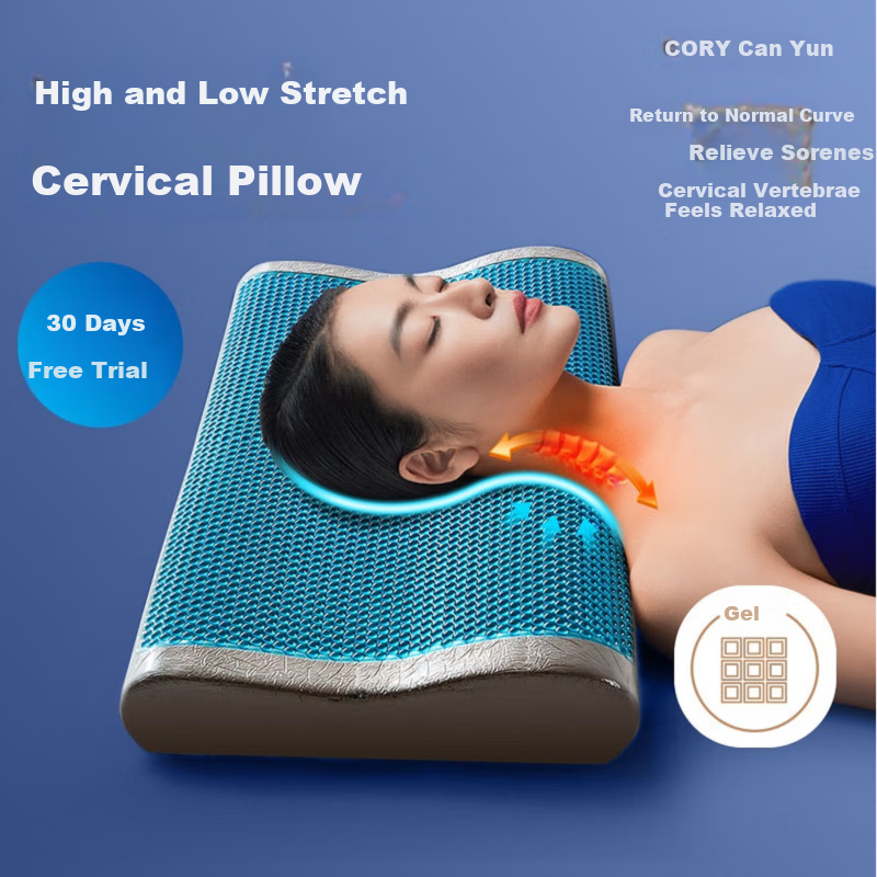 CORY Gel Pillow, Summer Cooling Pillow, Cool Silicone Pillow, Neck Support Pillow for Cervical Spondylosis, Deep Sleep-Specific Men's B5