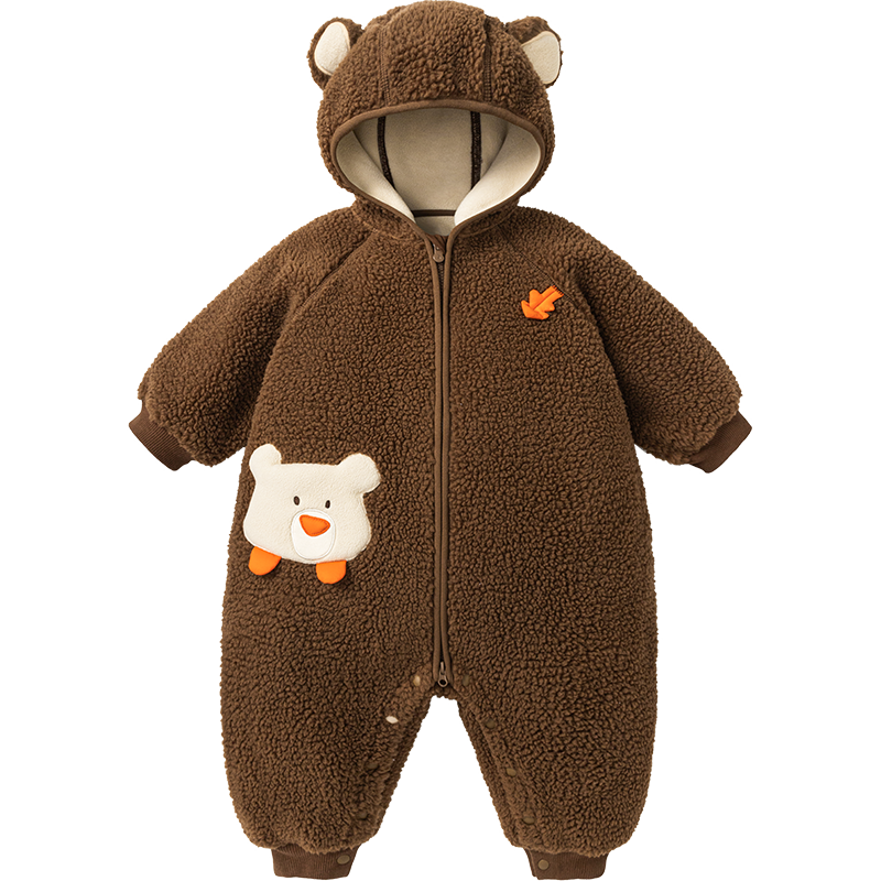 Minibala Baby Clothes Newborn Fleece Lined Hooded Romper Jumpsuit Red Christmas Outfit 2025 Winter Edition