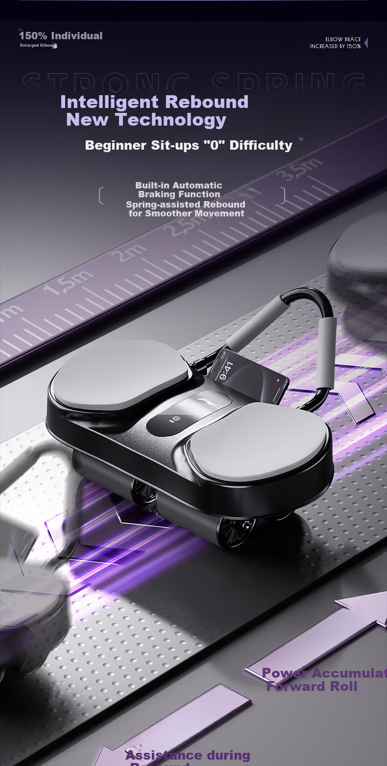 Li-Ning Four-Wheel Smart Ab Wheel with Counter, Automatic Rebound, Professional Abdominal Trainer, Abdominal Reduction Fitness Equipment for Home Use 7