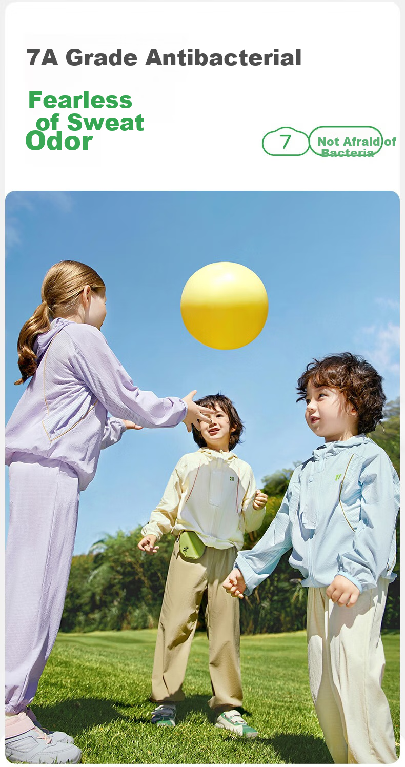 Kocotree Children's Sun Protection Clothing, Original Yarn UV-Resistant, Boys And Girls Ice Silk Cool-Feeling Jacket, Baby Summer Snow Mountain Blue 21