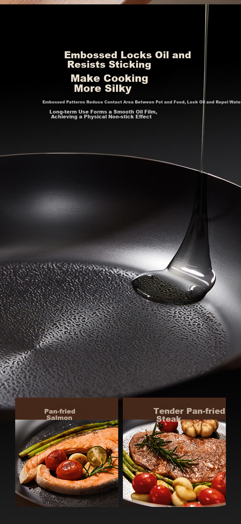 Joyoung Cast Iron Frying Pan, Deep Skillet, Breakfast Pan, Steak Pan, Suitable for Home Use on Induction And Gas Stoves, 24cm 6