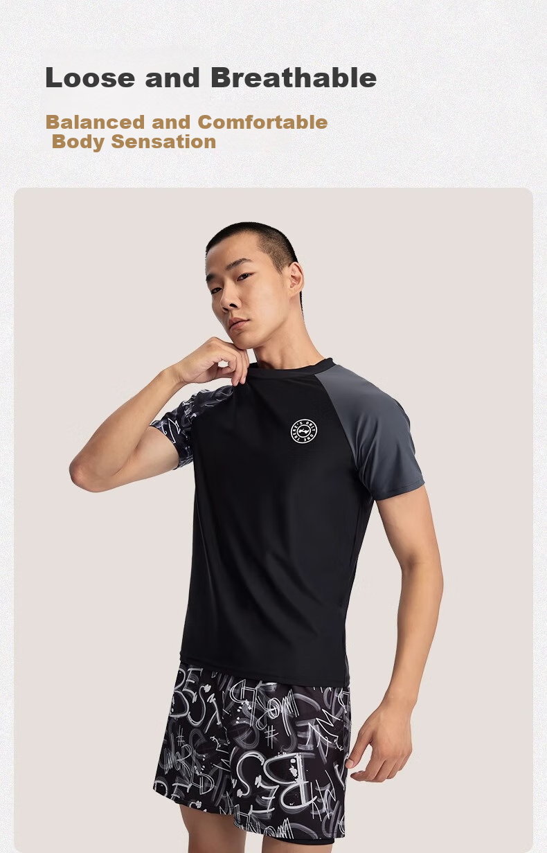 Jeep Men's Printed Swimwear, Anti-Embarrassment Swimsuit, Quick-Drying Professional Adult Hot Spring Swimming Gear, Graphite Color 2XL 9