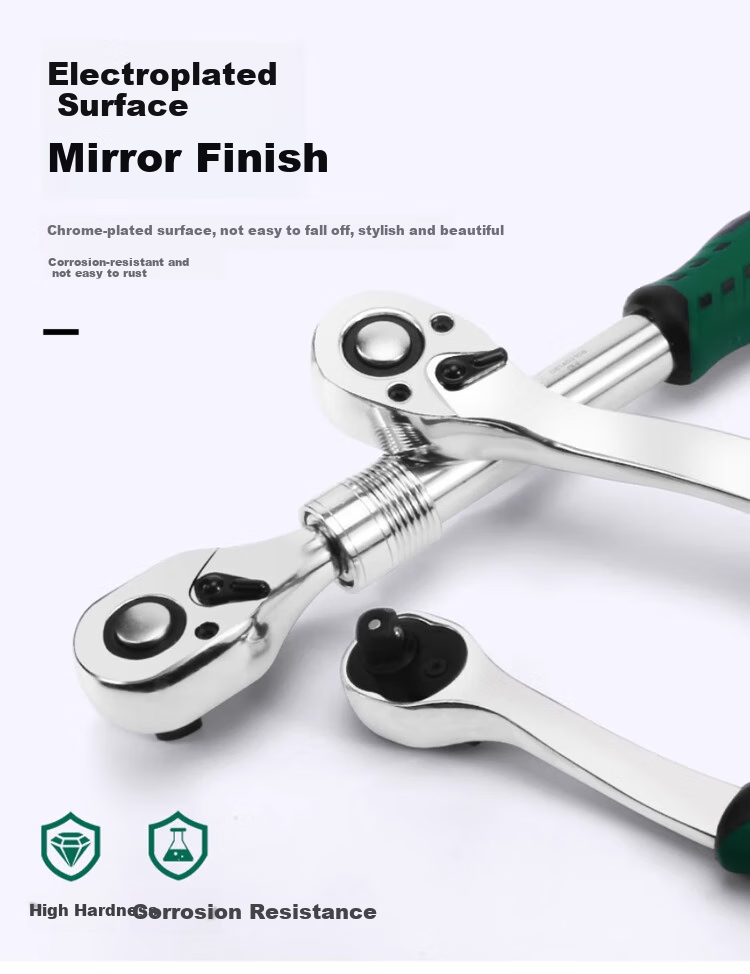BERRYLION Quick Ratchet Wrench, High Torque, Bidirectional Automatic Socket, Auto Repair Tool, 1/2 Pack Plastic Handle Ratchet Wrench/large Fly 3