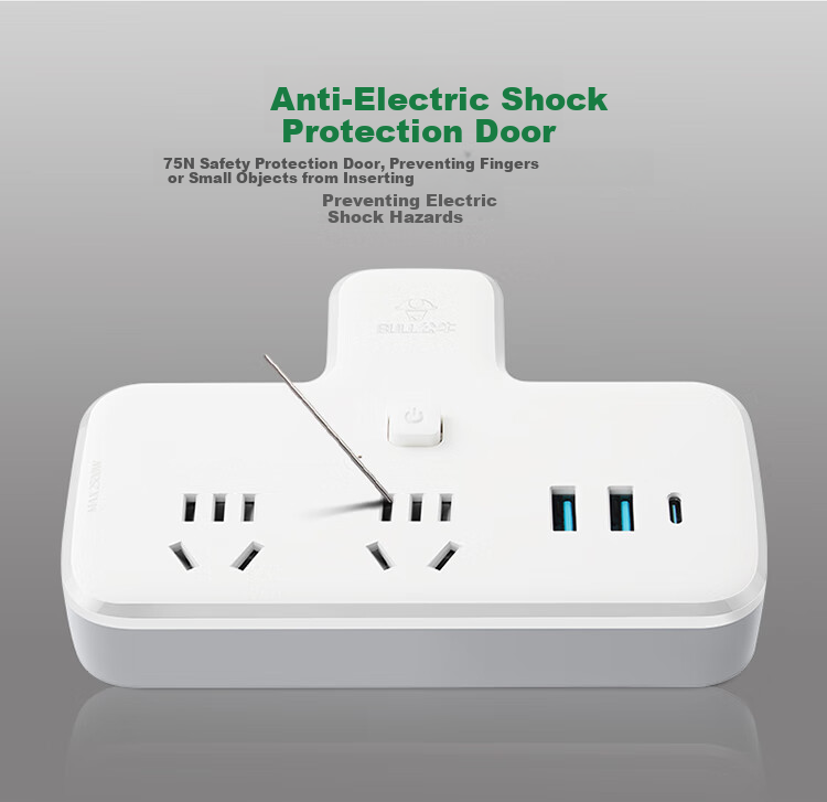 BULL 30W PD Apple Fast Charging Socket Adapter, One-To/One-To Socket/Converter Plug/Adapter/power Strip, 2 Master Switches + 3 USB Ports, GN-96021Q30 8
