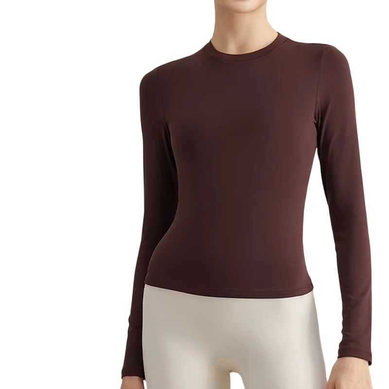 LangSha Women's Long Sleeve Round Neck Slim Fit Knitwear Autumn Winter Base Layer Top