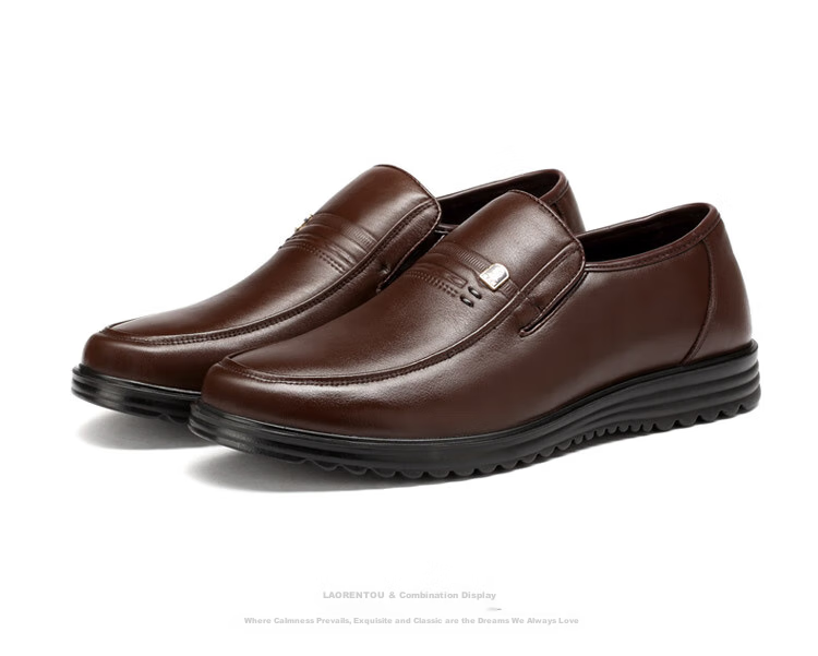 LAORENTOU Men's Summer Business Formal Slip-On First Layer Breathable Driving Shoes LJD587 Black Hollowed Out Size 40 18