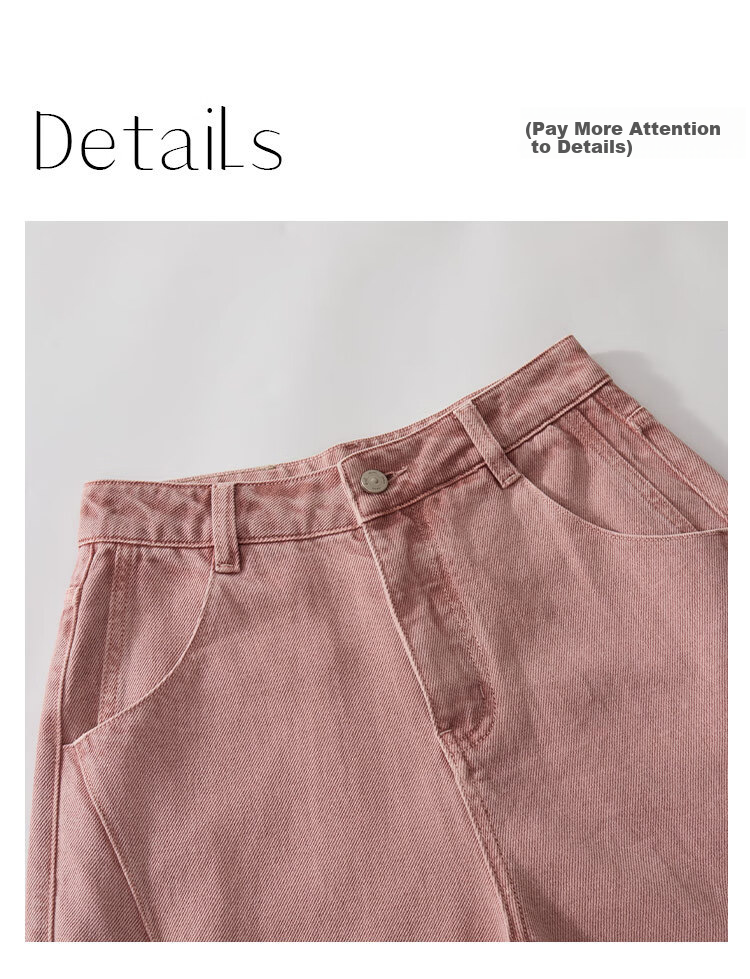 Dme [Sweet Cool Mountain Style] Spring And Autumn Asute-Dyed Nostalgic Multi-Pocket Wide-Leg Cargo Pants for Women, Denim Jeans 12