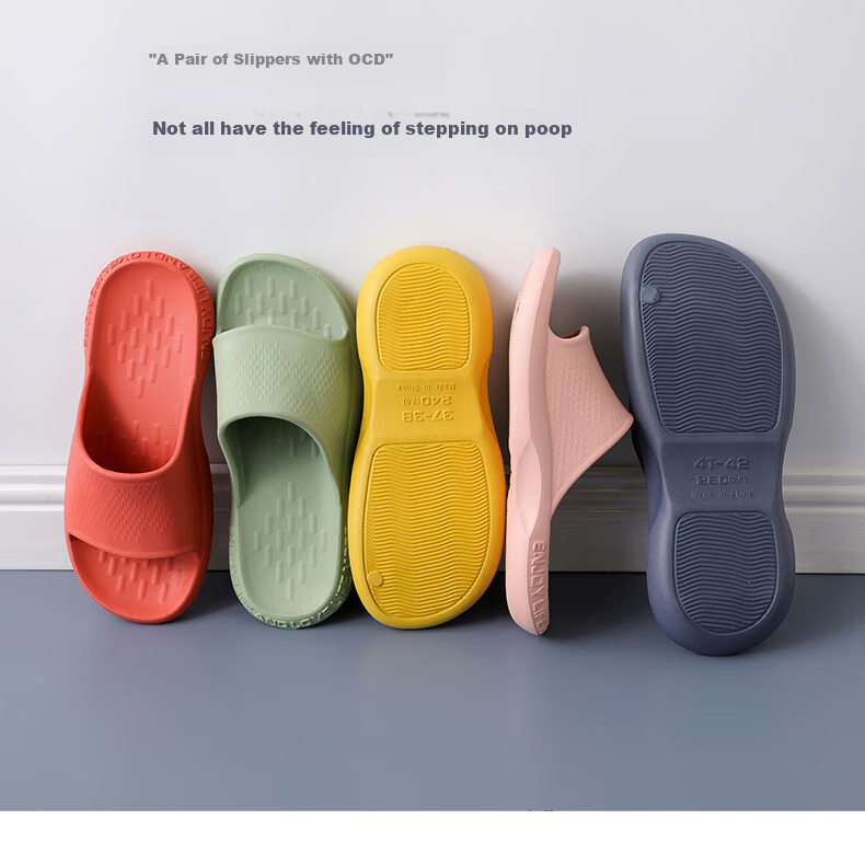 GUOLUOFEI Thick-Soled Couple Slippers, Bathroom Shower Sandals, Summer Non-Slip Home Shoes for Men And Women, Avocado Green, Size 39-40 1