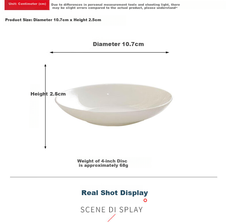 Sky Top Bone China Plates for Home Use, Ceramic Small Seasoning Dishes, Pure White Tableware, Soy Sauce And Vinegar Dishes, 4-Inch Set of 4 Pieces 8