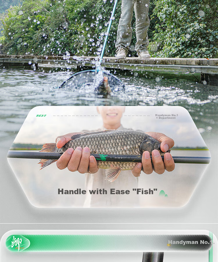 Handing No. 1 Crucian Carp Fishing Rod, Ultra-Light And Ultra-Hard Handheld Rod, Crucian Carp Carbon Fiber Platform Fishing Rod, Lightweight Crucian Carp Rod, 4.5m 11