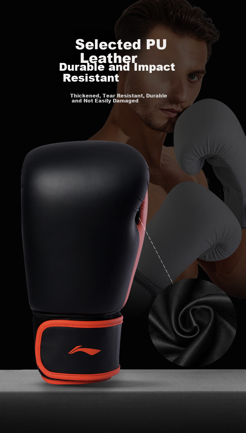 Li-Ning Boxing Gloves for Adults, Sanda And Free Fighting Gloves, Punching Bag Gloves for Men And Women, Combat Training Gloves 6