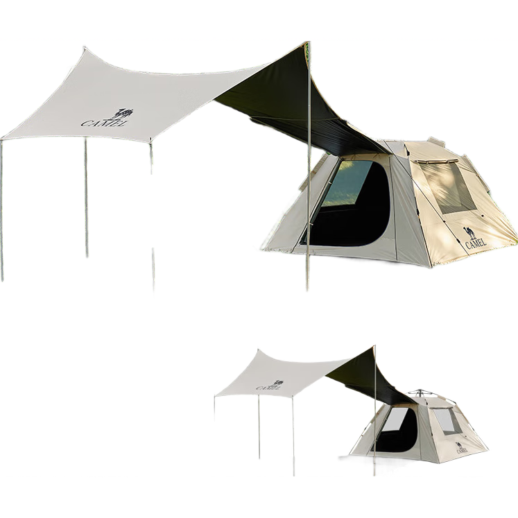 CAMEL Outdoor Black Coated Canopy Tent Portable Sunshade Camping Picnic Gear