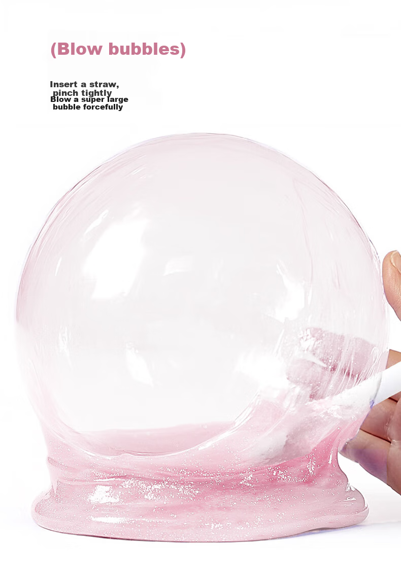 Meiletongnian Gravity Mud Slime, Bubbles, Space Crystal Mud, Liquid Glass, Children's Gift, Pink Ocea 10