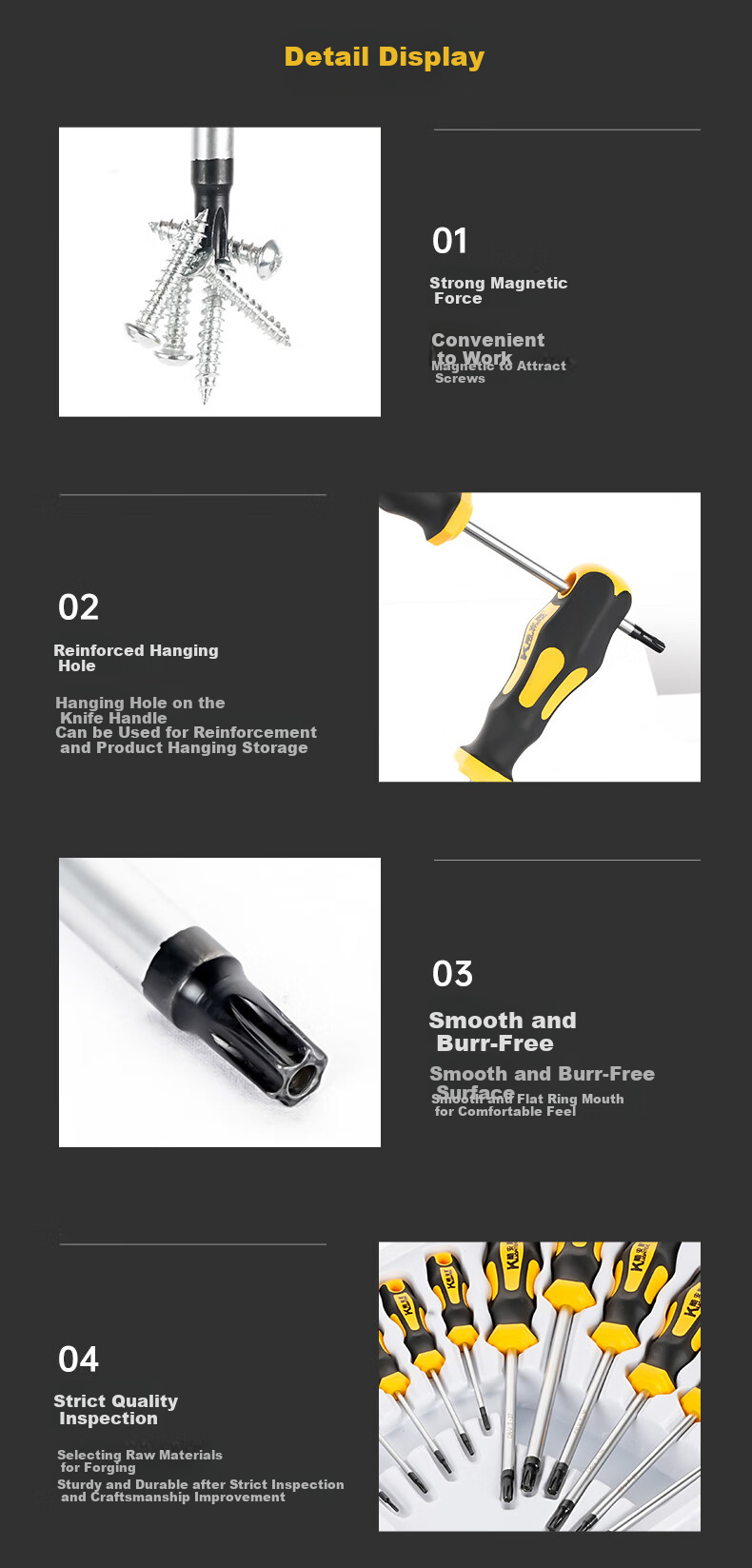 Kuanteng Star-Shaped Hexagon Screwdriver Set, T-Shaped Screwdriver, Hexagon Wrench Set, Star-Shaped Screwdriver, 11 Pieces 3