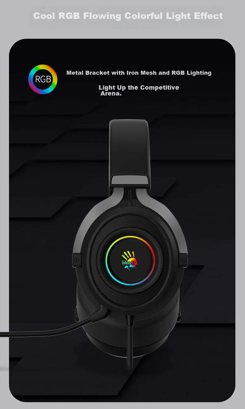 A4TECH Wild Tribe M595 Wired Gaming Headset Over-Ear Blood Hand Phantom CS PUBG Essential Delta Action Valorant Lightweight Gaming Headset Mechanical Dog 4