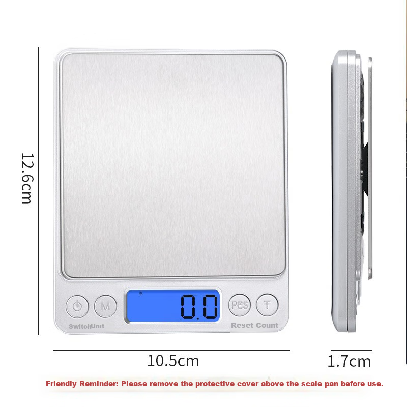 BJ Electronic Kitchen Scale Stainless Steel Weighing Surface Baking Scale Gram Scale Food Scale 3kg/0.1g Coffee Electronic Scale Gram Scale