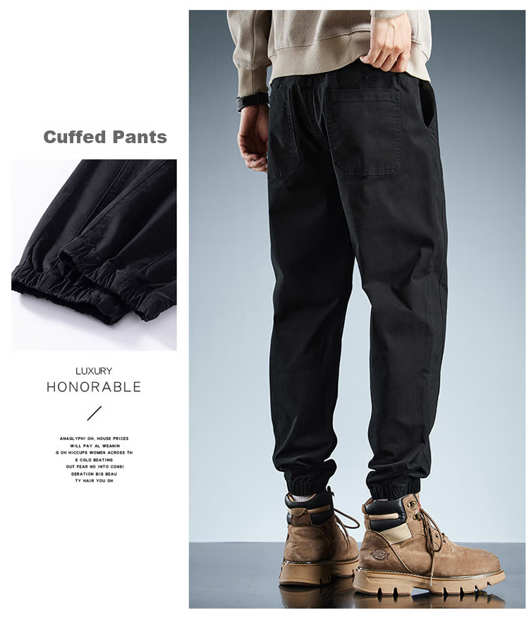 JEEP Men's Cargo Pants, Spring And Summer Casual Loose Trousers, Trendy Jogger Pants for Men, Army Green, Size M 6