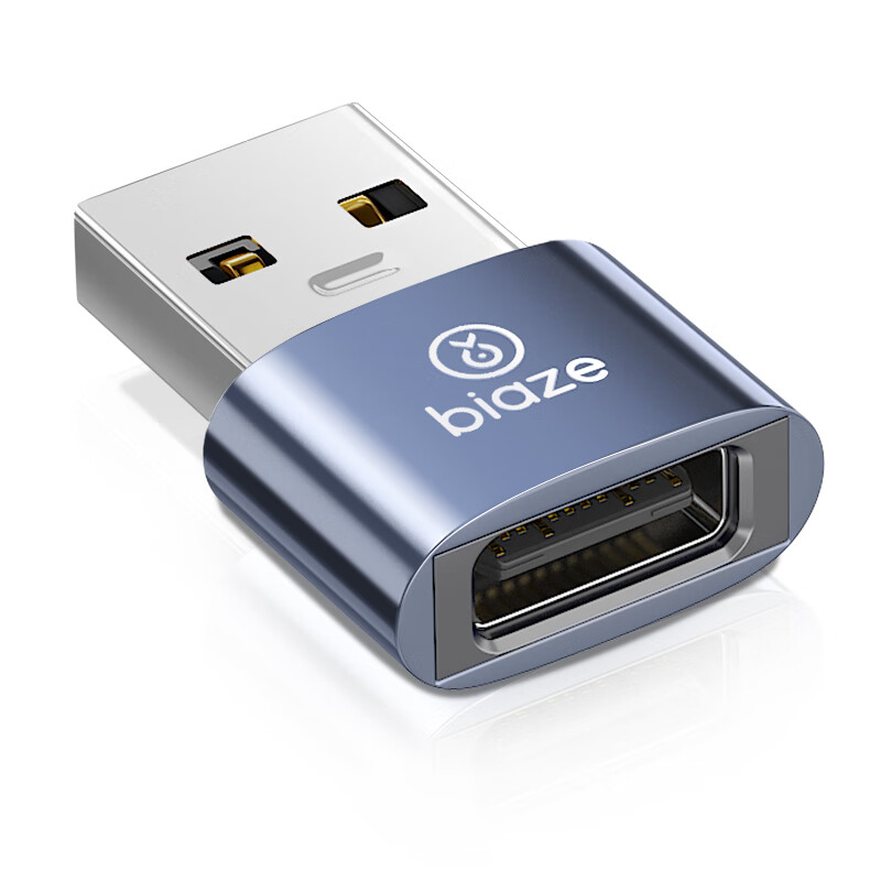 BIAZE USB to Type-C Adapter OTG for Apple 17/16/15 Fast Charging, Type-C Port Converter for Xiaomi, Huawei Phones, CarPlay, Car Headphones, Laptops